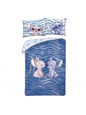 Funda nórdica azul Lilo & Stitch de algodón