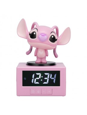 Despertador rosa de Angel de Lilo & Stitch com luz noturna