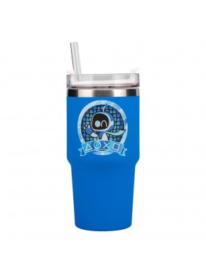 Vaso azul Astro Bot con paja de 600 ml