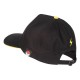 Casquette noire de Pikachu avec des détails jaunes.