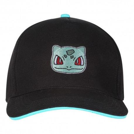 Casquette noire Bulbizarre Pokémon avec design brodé