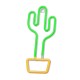 Lámpara neon LED cactus naranja sobre pared
