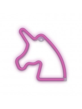 Lámpara LED de neón en forma de unicornio rosa