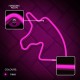 Lámpara LED de neón en forma de unicornio rosa