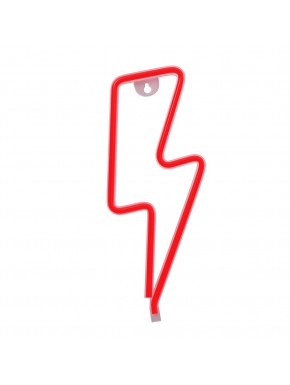 Lampe néon LED en forme d'éclair rouge