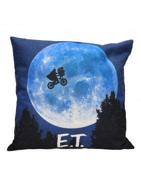 Almofada quadrada E.T. com cena de lua e bicicleta