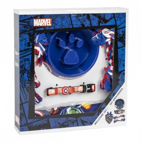 Kit de Boas-vindas para Animais Avengers com tigela e brinquedos