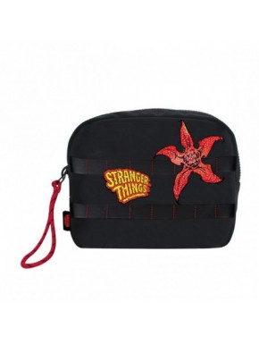 Trousse de toilette noire Stranger Things avec logo et Demogorgon