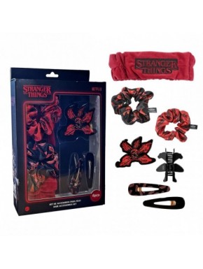 Set de accesorios para pelo Stranger Things rojo y negro