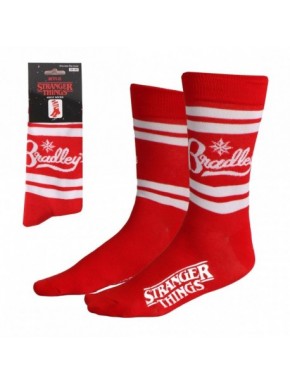 Chaussettes rouges Stranger Things avec logo blanc