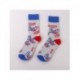 Chaussettes Stranger Things avec logos, couleurs rouges, bleues et blanches