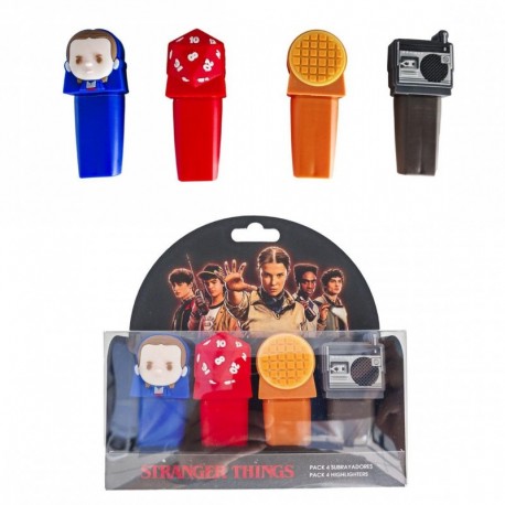 Conjunto de marcadores Stranger Things com capas temáticas