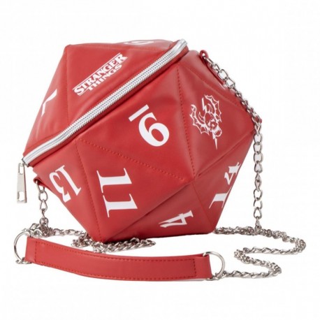 Sac en cuir PU rouge Stranger Things forme dé D20