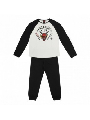 Pyjama long Hellfire Club Stranger Things en noir et blanc