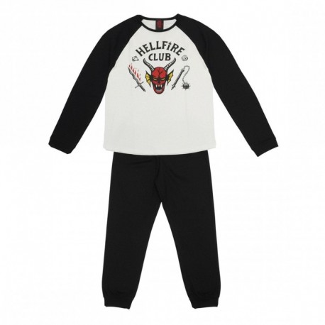 Pijama largo Hellfire Club Stranger Things en blanco y negro