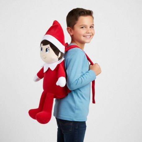 Sac à dos en peluche The Elf en rouge et blanc
