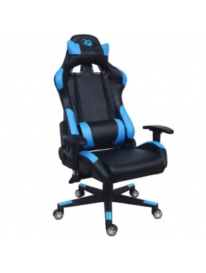 Silla gaming Coolbox azul y negra con reposabrazos ajustables