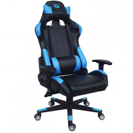 Silla gaming Coolbox azul y negra con reposabrazos ajustables