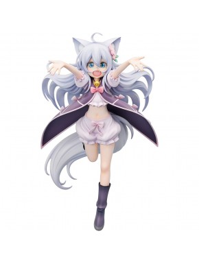 Figura de Noela con orejas de gato y vestimenta pastel