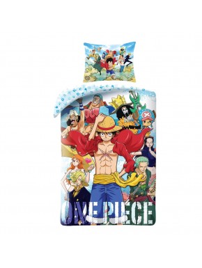 Edredom One Piece com personagens e fronha