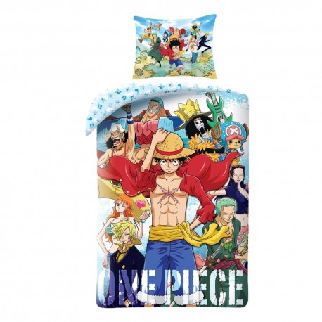 Edredom One Piece com personagens e fronha