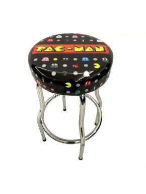Taburete Arcade1Up PAC-MAN negro con diseño de juego clásico