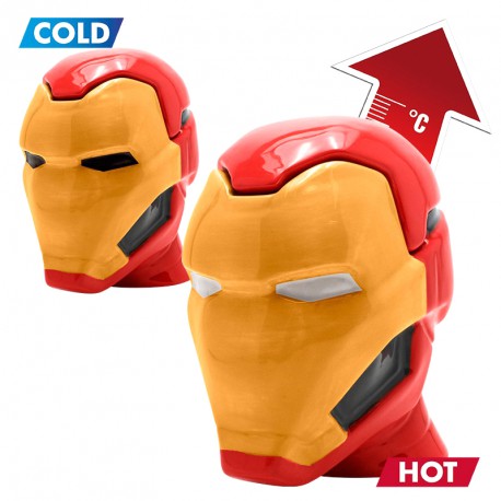 Taza térmica Iron Man 3D con tapa