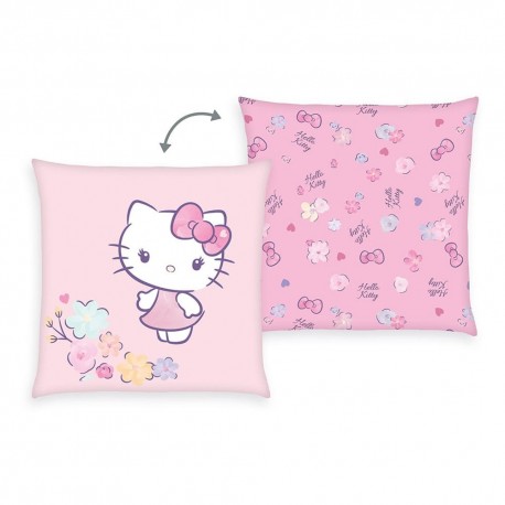 Almohada Hello Kitty rosa 40x40 cm con diseño floral