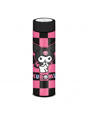 Bouteille thermos Sanrio Kuromi Chess rose et noir en acier inoxydable