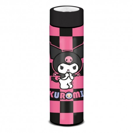 Bouteille thermos Sanrio Kuromi Chess rose et noir en acier inoxydable