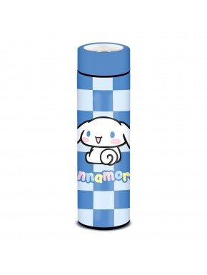 Botella termo de Sanrio Cinnamoroll azul con diseño vichy