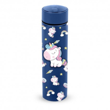 Termo Oh My Pop! Sweety con unicornios sobre fondo azul