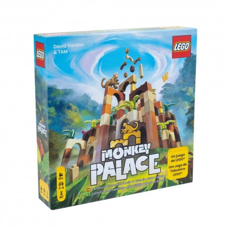 Caja y componentes del juego de mesa LEGO Monkey Palace