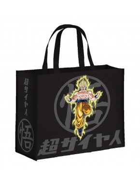 Bolsa preta Dragon Ball Z com Goku Super Saiyajin