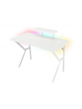 Bureau gaming blanc avec éclairage RGB