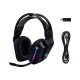 Auriculares inalámbricos negros Logitech G G733 con iluminación RGB