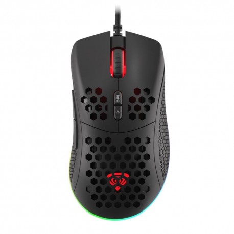 Mouse gaming Genesis Krypton 555 preto com iluminação RGB