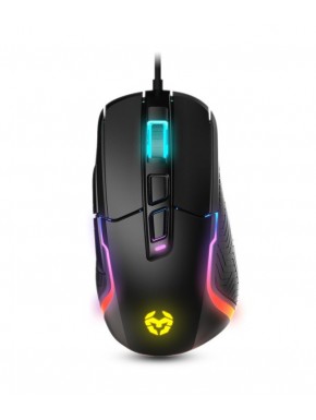 Mouse gamer Krom Kick RGB em preto com iluminação LED