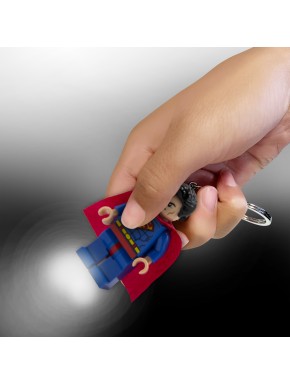 Porte-clés LEGO Superman avec lumière, costume bleu et rouge