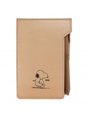 Bloc de notas con bolígrafo de Snoopy Peanuts en color beige