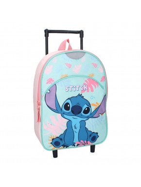 Mochila trolley Lilo & Stitch com design colorido e sistema de rodas