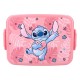 Lancheira rosa do Stitch com design tropical