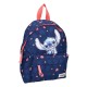 Mochila azul Lilo & Stitch de 31 cm com estampa floral