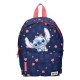 Mochila azul Lilo & Stitch de 31 cm com estampa floral