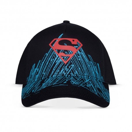 Gorra de béisbol negra con logo de Superman rojo