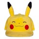 Casquette snapback jaune de Pikachu avec oreilles et visage souriant