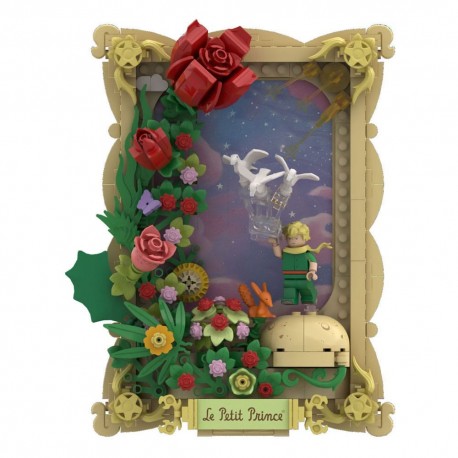 Kit de construction Le Petit Prince Rose 23 cm avec figurine et fleurs.