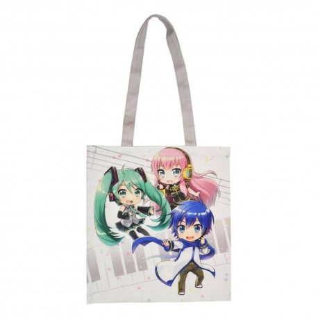 Bolsa de algodón con personajes chibi de Hatsune Miku