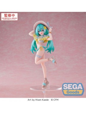 Estátua PVC de 21 cm da Hatsune Miku com chapéu de verão