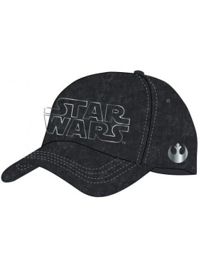 Boné de beisebol Star Wars preto com logo prateado